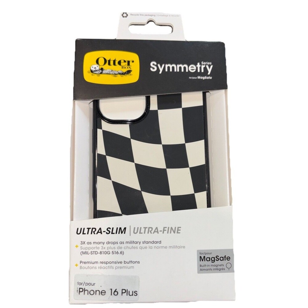 OtterBox Symmetry Series MagSafe Ultra-Slim Case iPhone 16 Plus Black White